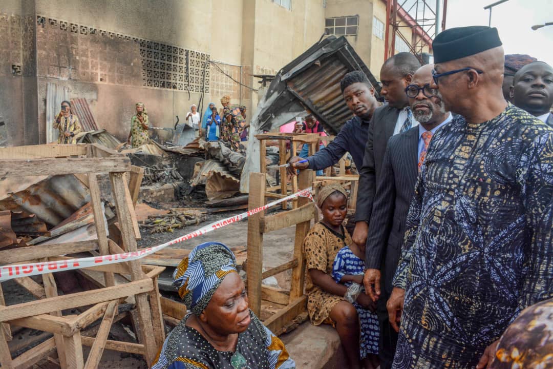 PHOTOS: Abiodun calms market fire victims, promises succour