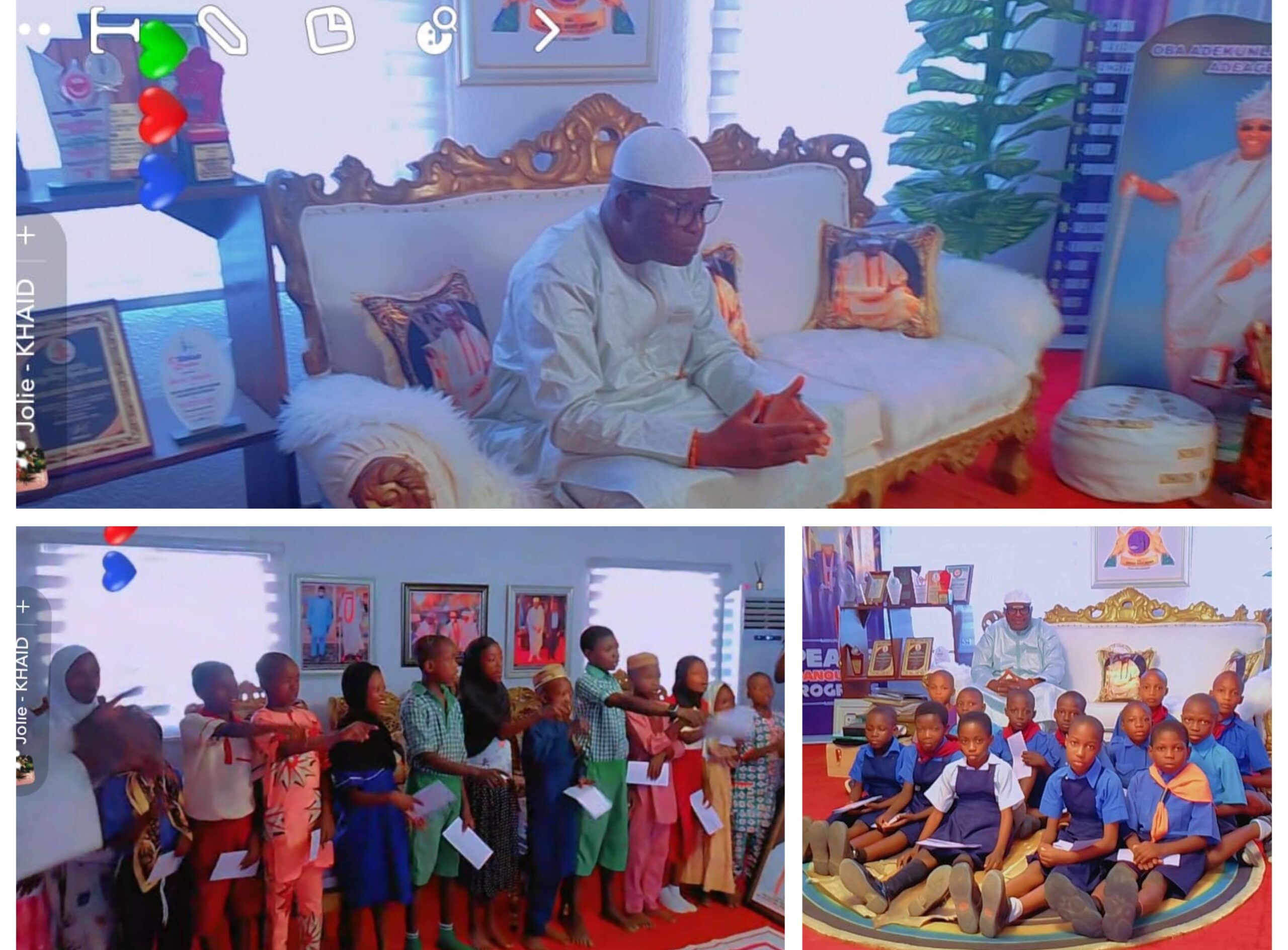PHOTOS: Ekiti monarch celebrates with pupils on Children’s Day
