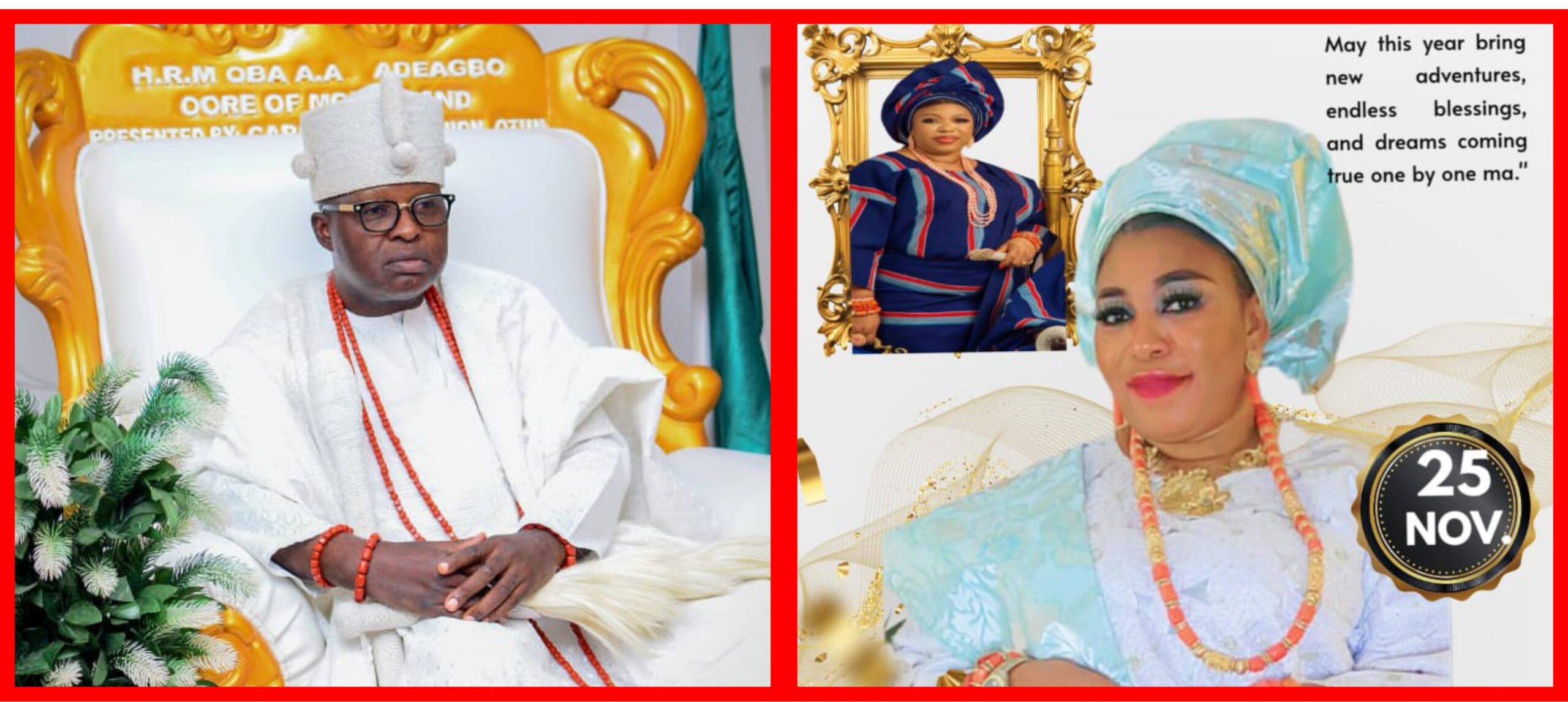 Ekiti monarch, Oba Adeagbo, celebrates Olori at birthday